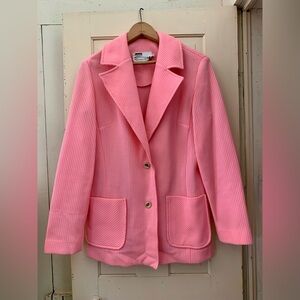 Vintage 1970s Montgomery Ward pink lightweight blazer.
